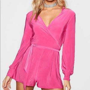 Boohoo Pink Playsuit